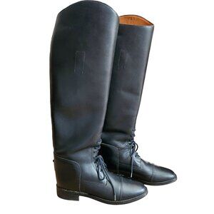 Cavalier Amazonas Black Leather Equestrian‎ Riding Boots Lace-Up Womens 6.5